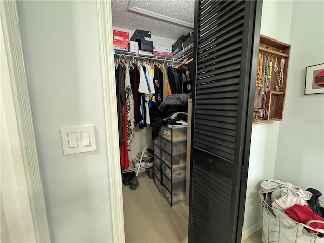 view of walk in closet