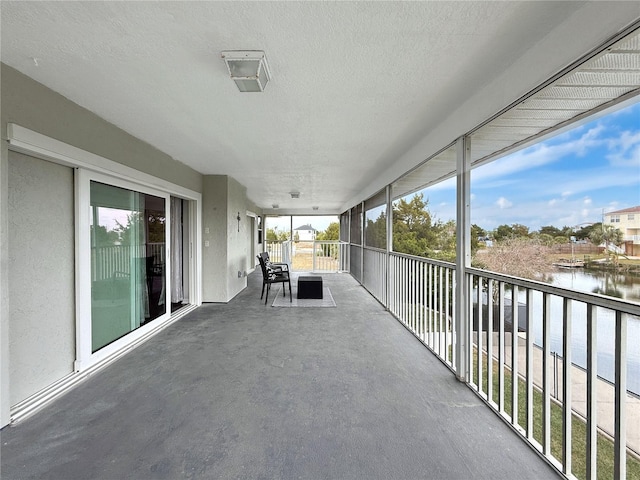 balcony with a water view