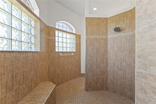 full bathroom with a walk in shower