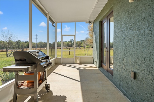 view of sunroom