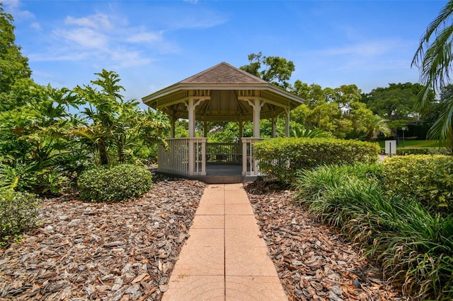 view of community featuring a gazebo