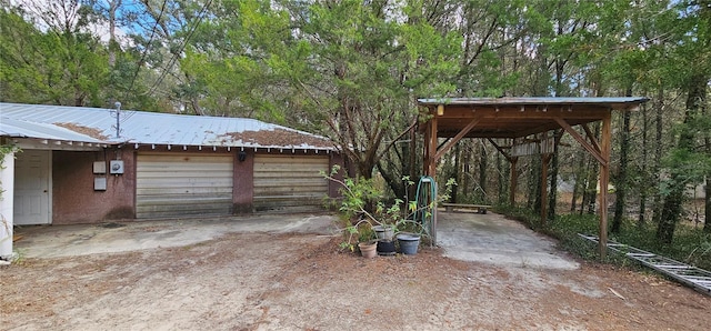 view of garage