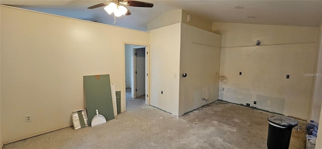 11617 Duda Rd, Hudson, FL 34667 - unfurnished room with ceiling fan and vaulted ceiling