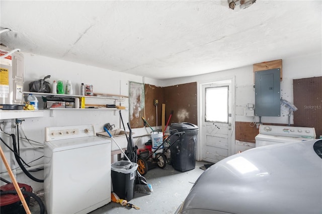 laundry room with laundry area and electric panel