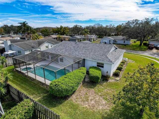 aerial view featuring a residential view