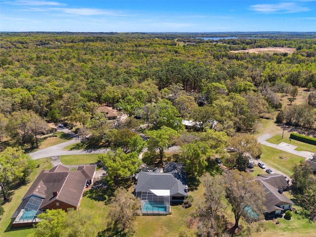 bird's eye view with a forest view