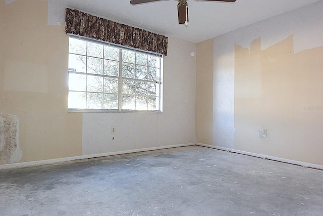 empty room with unfinished concrete floors