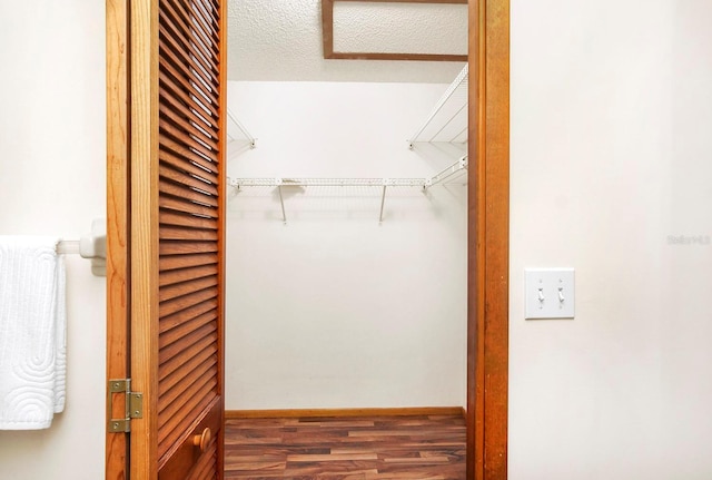 spacious closet featuring wood finished floors