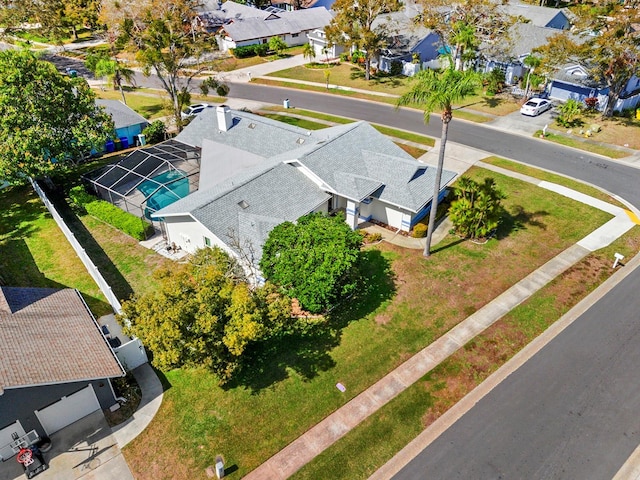 bird's eye view with a residential view