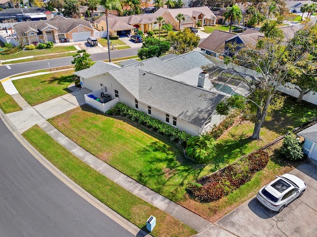 bird's eye view with a residential view