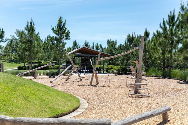 view of community jungle gym