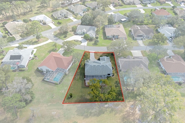 aerial view with a residential view