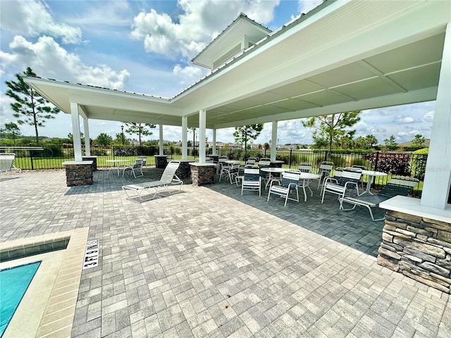 view of patio with fence