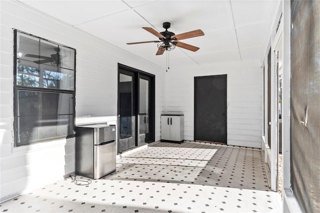 view of patio / terrace featuring ceiling fan