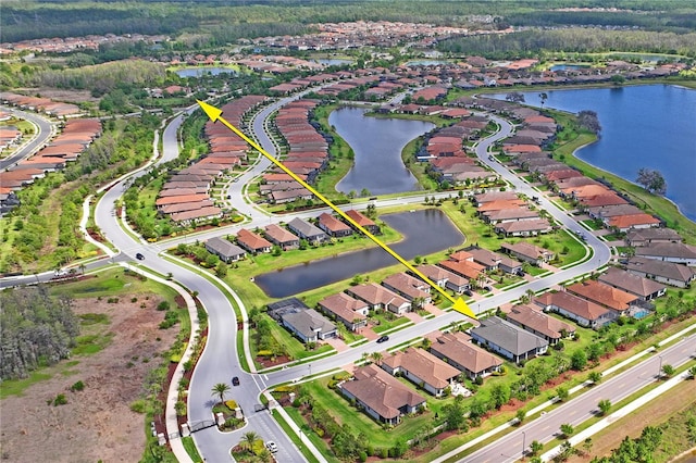 3130 Forsythia Dr, Odessa, FL 33556 - aerial overview of property's location featuring nearby suburban area and a large body of water