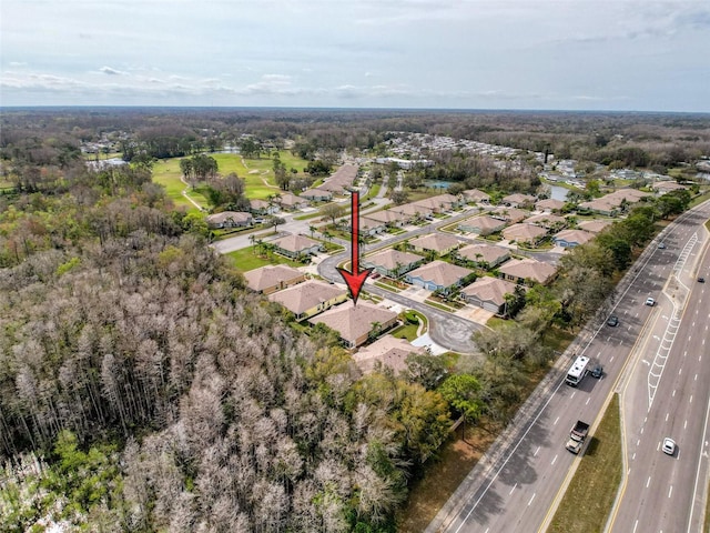 aerial view with a residential view