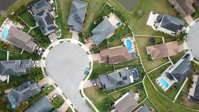 aerial view with a residential view