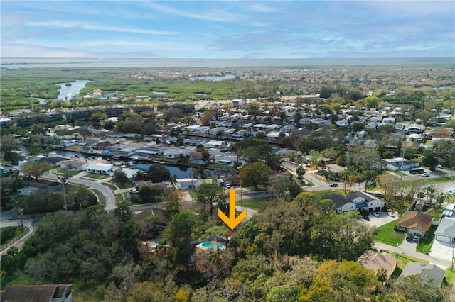 drone / aerial view with a residential view