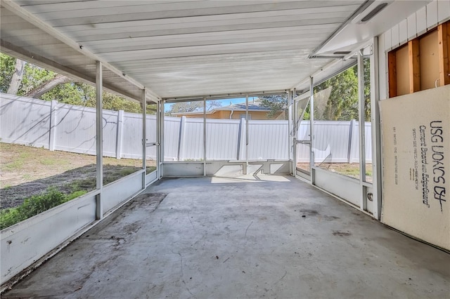 view of unfurnished sunroom