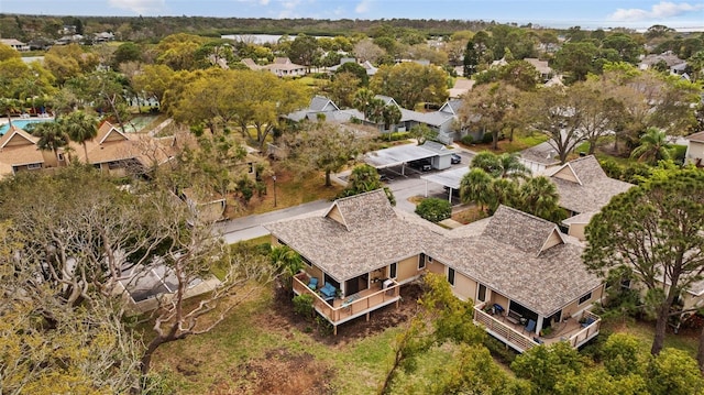 drone / aerial view with a residential view