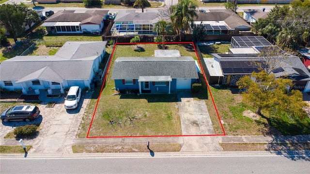 aerial view with a residential view