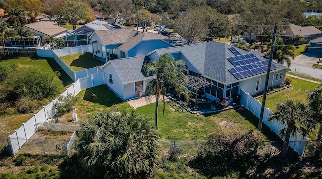 aerial view with a residential view