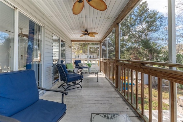 6183 Waverly Rd, Weeki Wachee, FL 34607 - sunroom / solarium with a ceiling fan