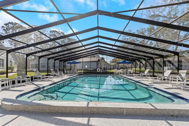 pool featuring a patio and a lanai