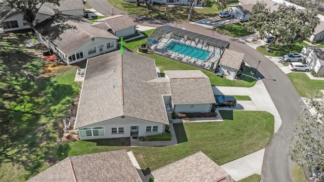 drone / aerial view featuring a residential view