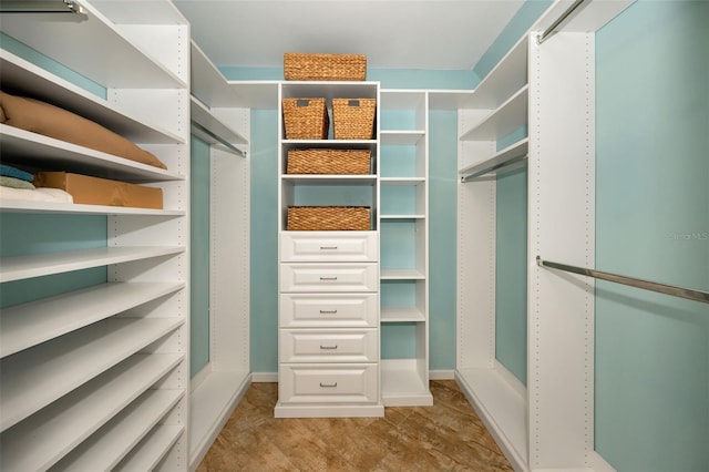 view of walk in closet