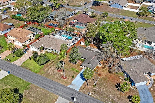 drone / aerial view with a residential view