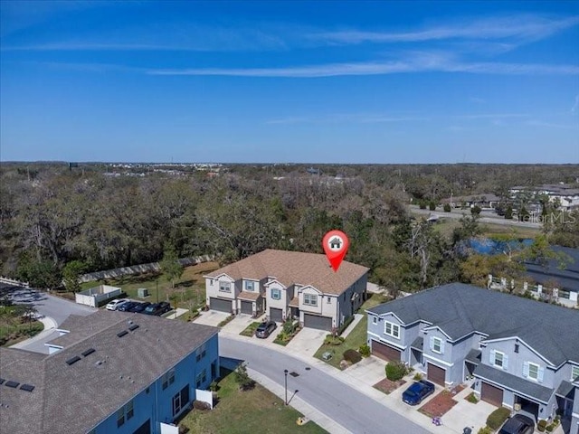 drone / aerial view with a residential view