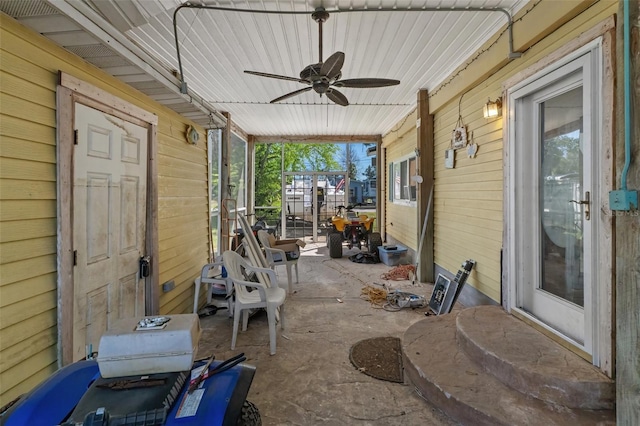 view of patio / terrace with ceiling fan