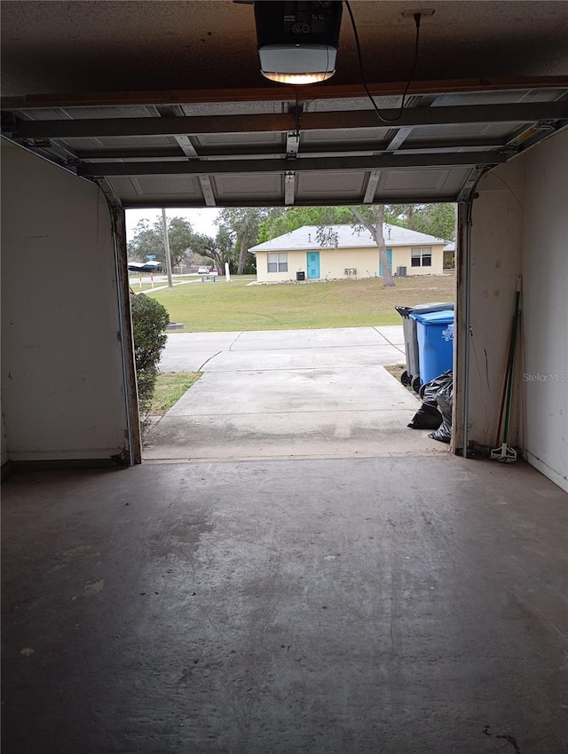 garage featuring a garage door opener