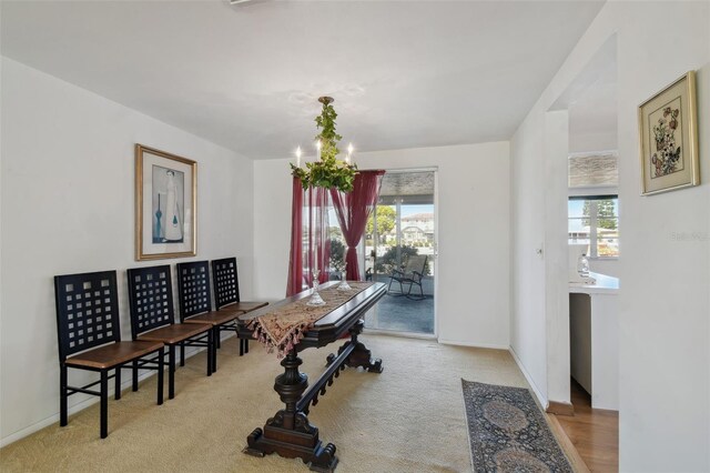 interior space with an inviting chandelier, plenty of natural light, and baseboards