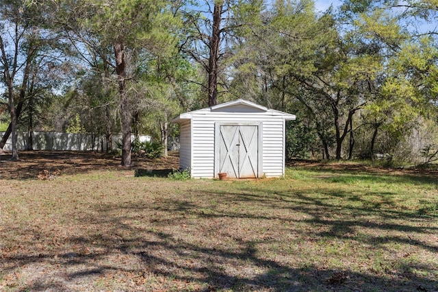 view of shed