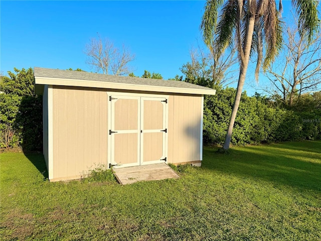 view of shed