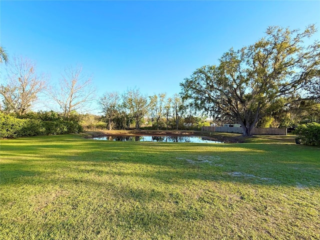 view of home's community featuring a yard and a water view