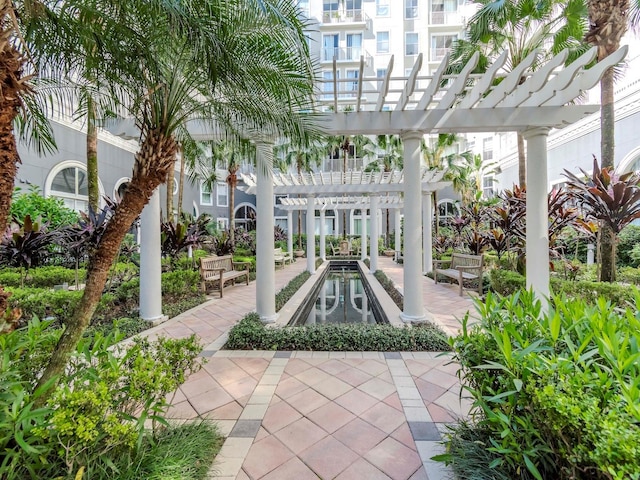 view of patio with a pergola