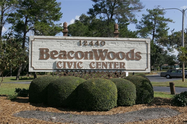 view of community sign