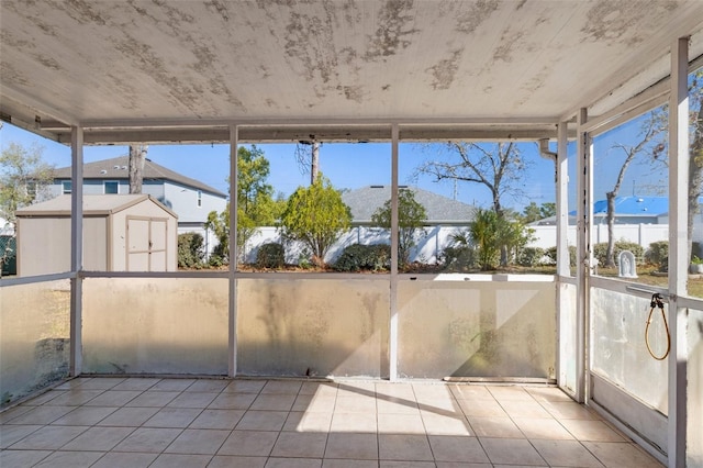 view of unfurnished sunroom