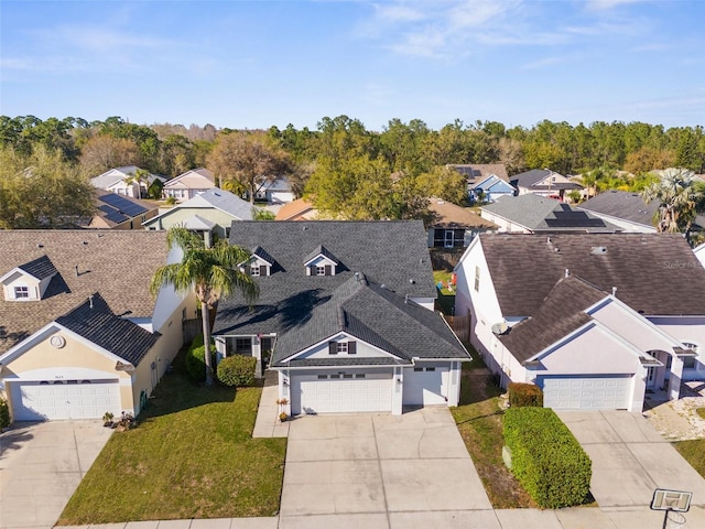 aerial view featuring a residential view