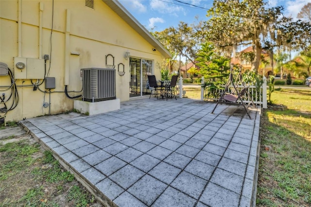 view of patio with central AC