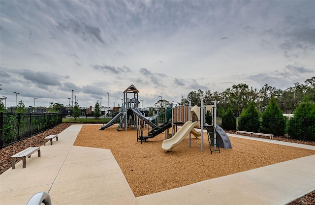 communal playground with fence