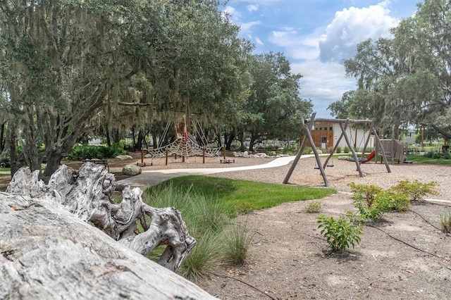 view of community jungle gym