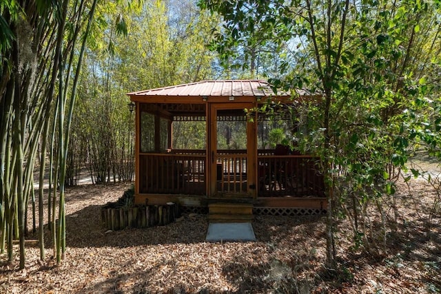 deck with a gazebo