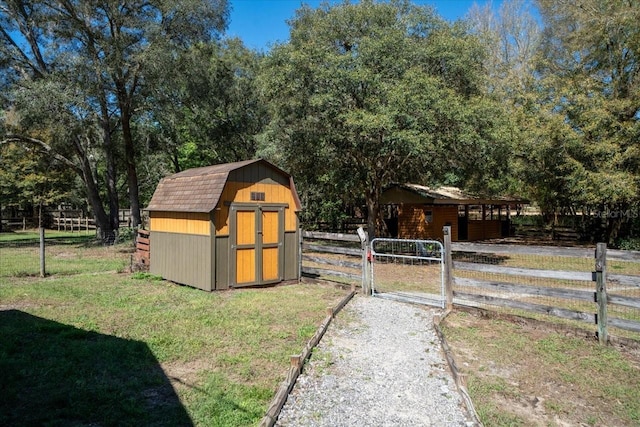 view of shed