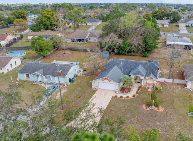 bird's eye view featuring a residential view