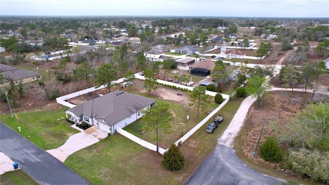 aerial view with a residential view