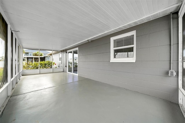 view of unfurnished sunroom